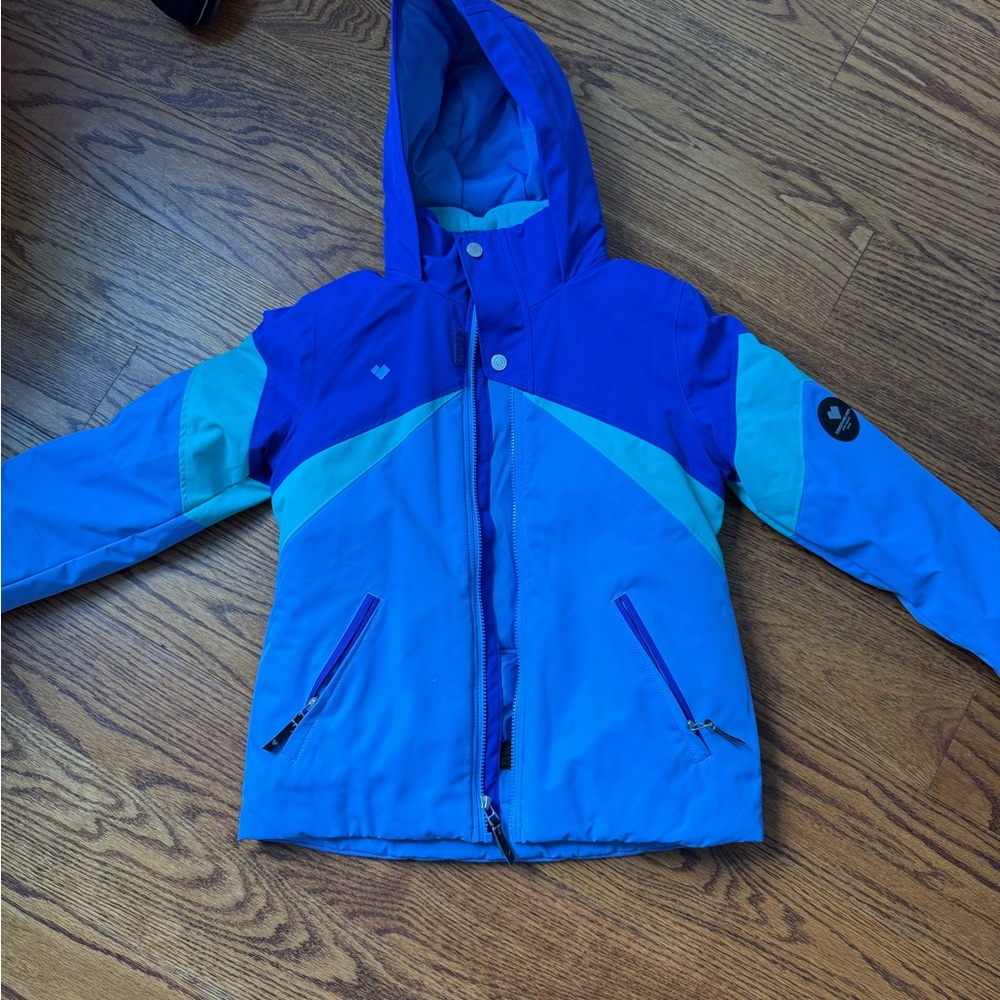 Obermeyer Blue Puffer Jacket with Hooded Design